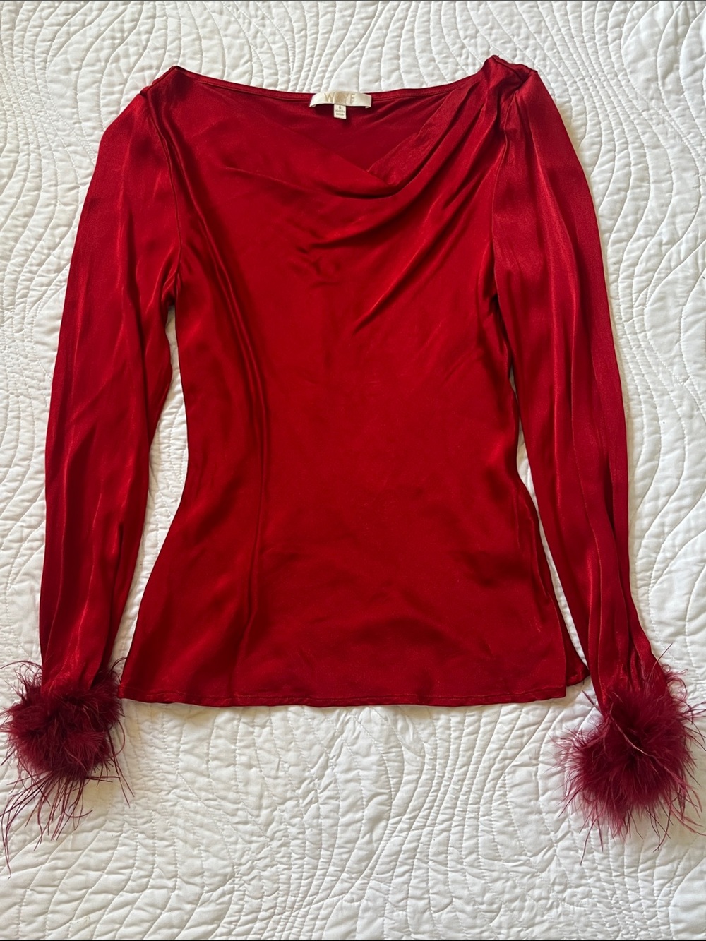 Feather-Cuff Top